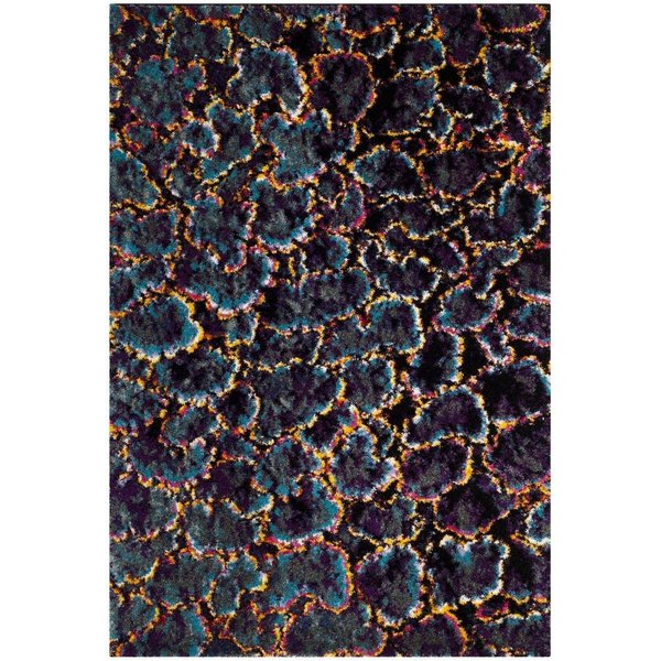 Safavieh Fiesta Shag Small Rectangle Area Rug, Turquoise and Multicolor - 4 x 6 ft. FSG371K-4